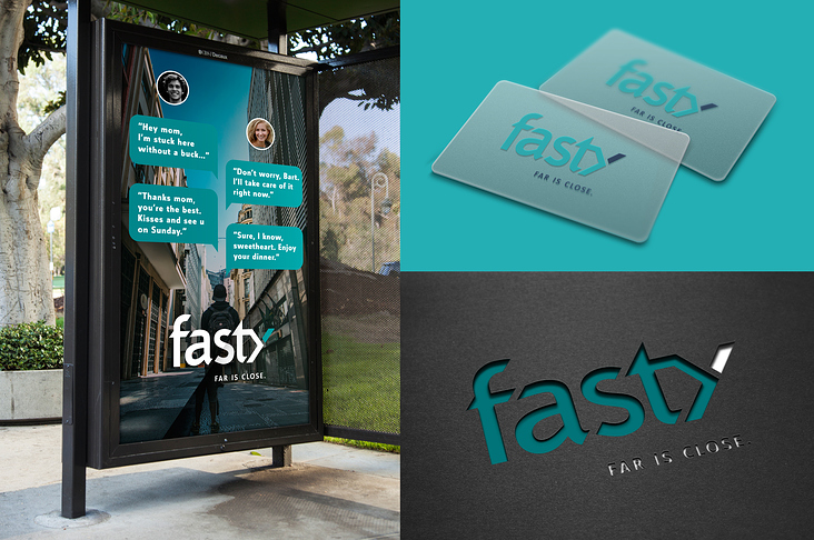 Fasty poster ad, business cards & logo