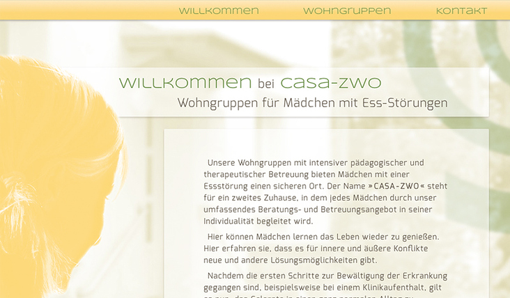 Website www.casa-zwo.de – Screendesign und Umsetzung