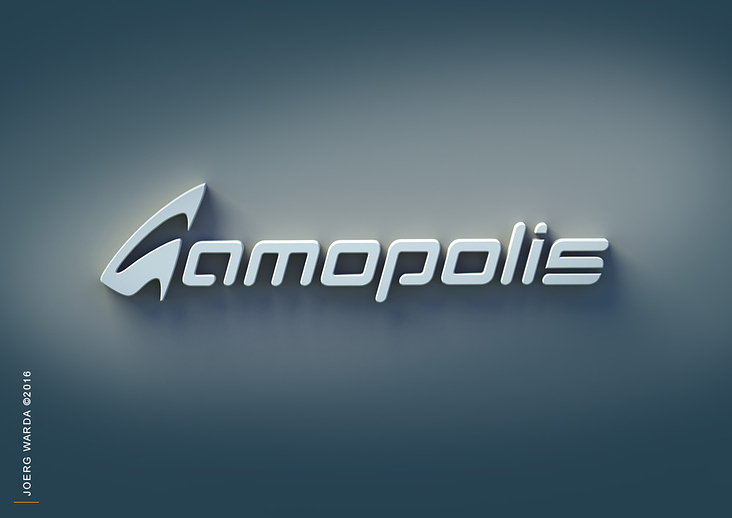 3d logo Schriftzug Gamopolis