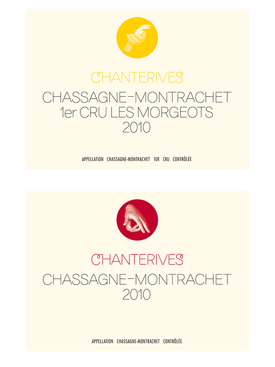 Chanterives Etiketten Typografie