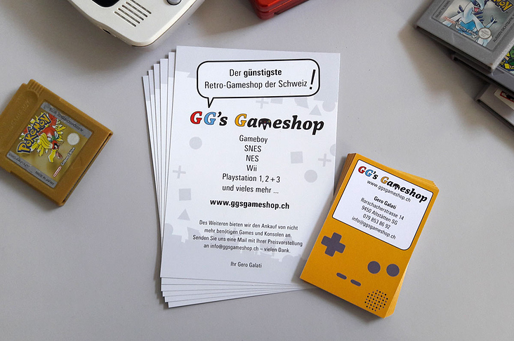 Visitenkarte und Flyer GG’s Gameshop