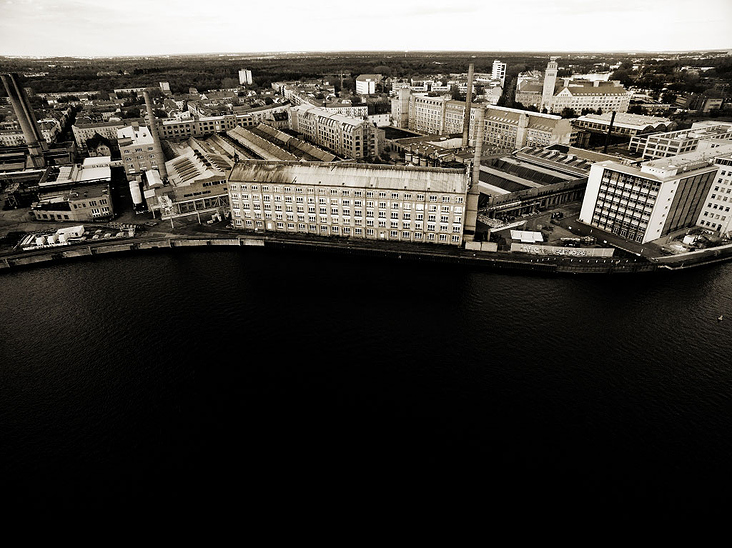 Luftbild Panorama Oberschöneweide, Elektropolis, Berlin