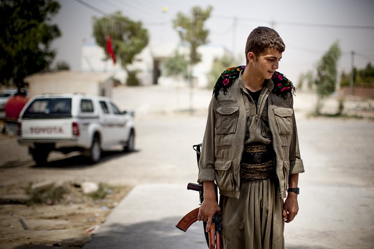 Young PKK fighter near the frontlines in Makhmour/Iraq