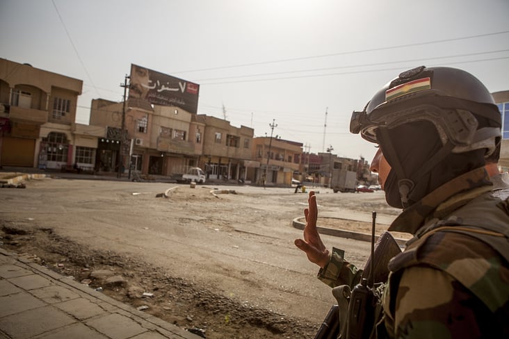 a kurdish special forces soldier in Quaraqosh/Iraq