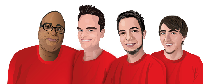 LITE Games GmbH // Profil-Illustrationen der Mitarbeiter für On- & Offline CI Materialien