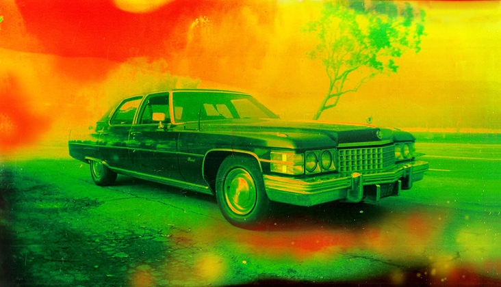 73er Cadillac Brougham, farbige Solarisation