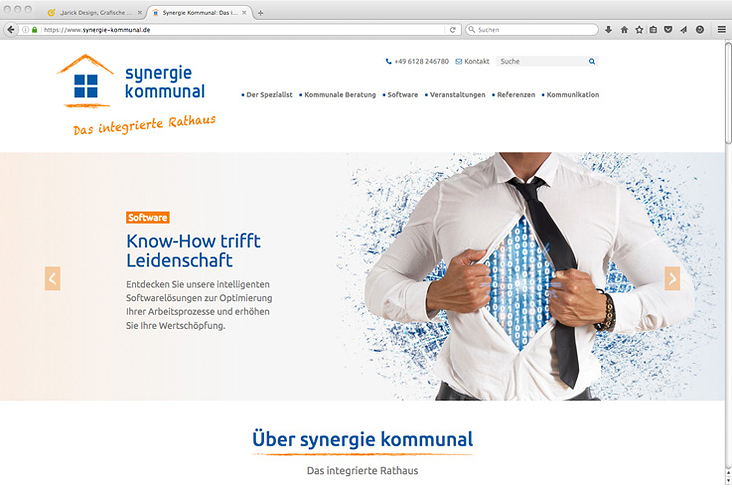 Homepage mit dem Slidermotiv „Software für die kommunale Verwaltung“