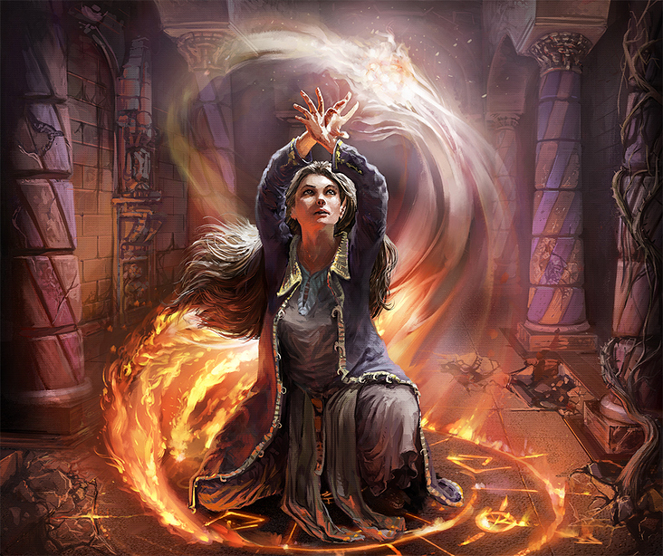 Elf Mage, Card illustration for Hero Realms | White Wizards 2016