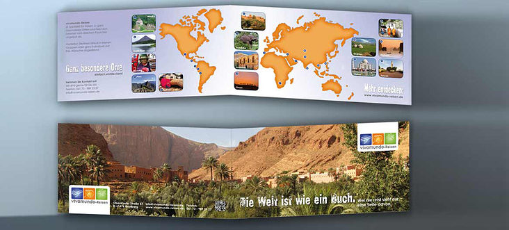 Flyer mit Illustration Karte/Weltkarte