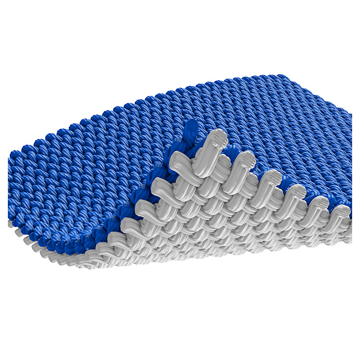 Gewebe-Struktur von mehrlagigen Textilstoffen für Funktionsbekleidung – 3D-Visualisierung
