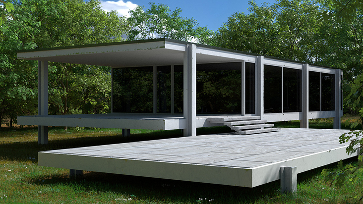 Architekturvisualisierung – Farnsworth House von Mies van der Rohe