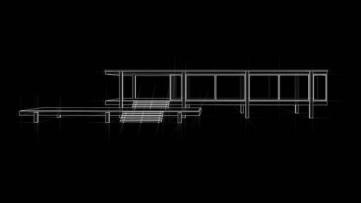NonRealisticRendering – Farnsworth House von Mies van der Rohe