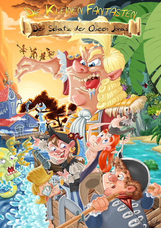 Kinderbuch-Illustration – Die Kleinen Fantasten – Der Schatz der Queen Jonas