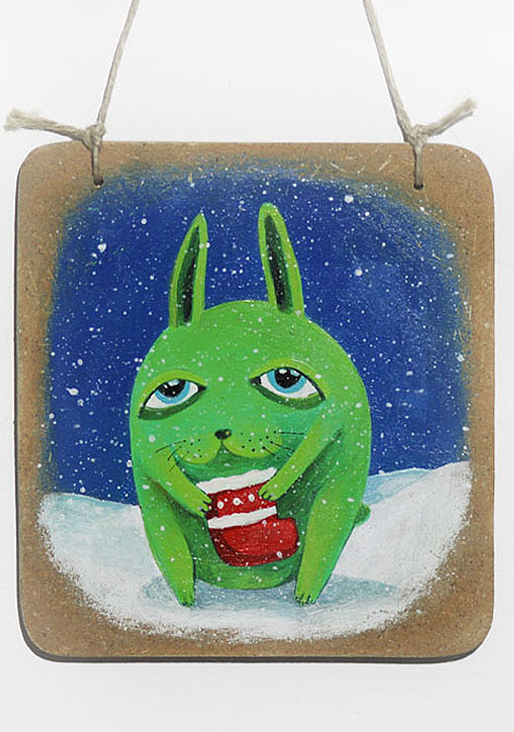 Christmas rabbit. 12×12cm, 2011