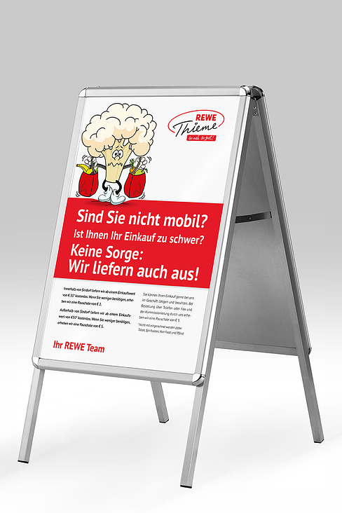 Poster/Kundenstopper –  Rewe-Thieme Supermarkt – Lieferservice