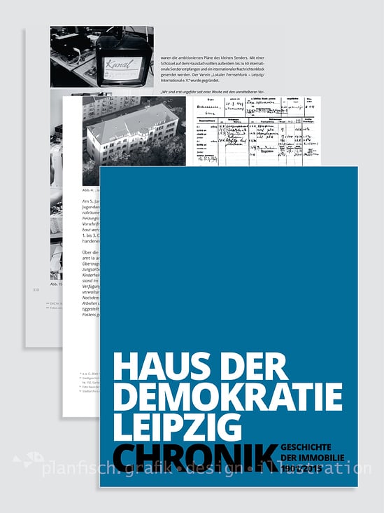 Haus der Demokratie Leipzig: Gestaltung des Wegweisers und der Chronik