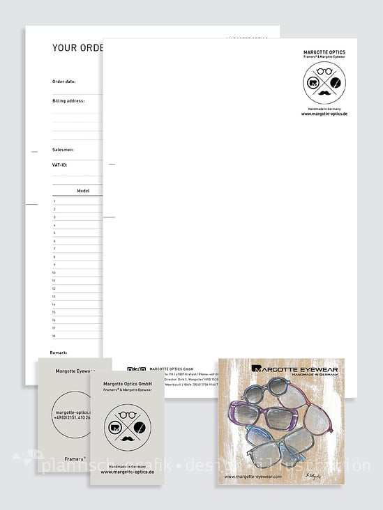 Margotte Optics: Gestaltung diverser Werbemittel