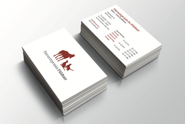 Logo- und Visitenkartengestaltung für Tierpraxis Füldner
