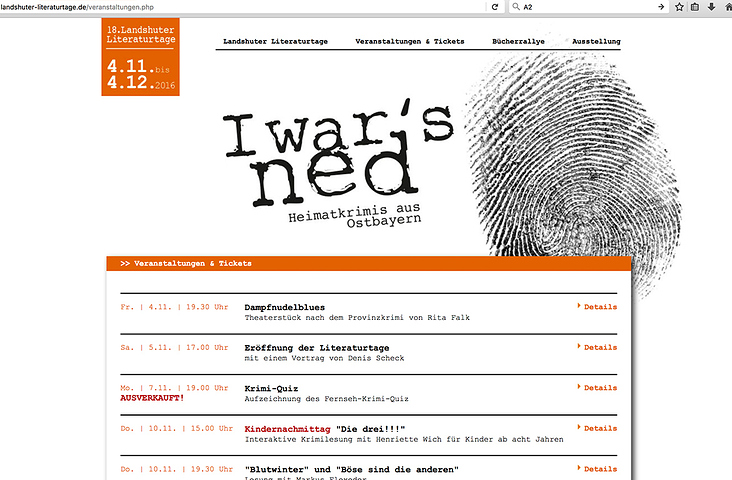 Landshuter Literaturtage 2016 – responsive Webseite