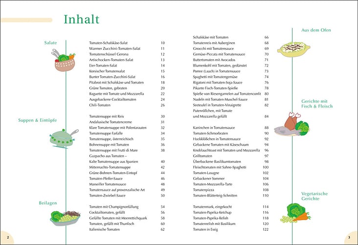 Dr. Oetker Kochbuch_Inhalt – Layout Buch, Gestaltung Illustrationen