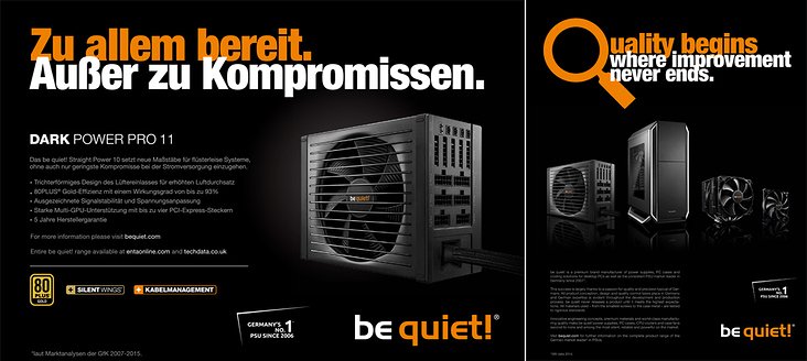 Diverse Motive für be quiet! – PC-Hardware made in Germany