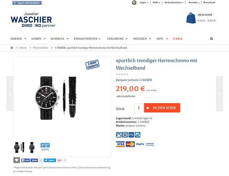 Juwelier Waschier – Online Shop