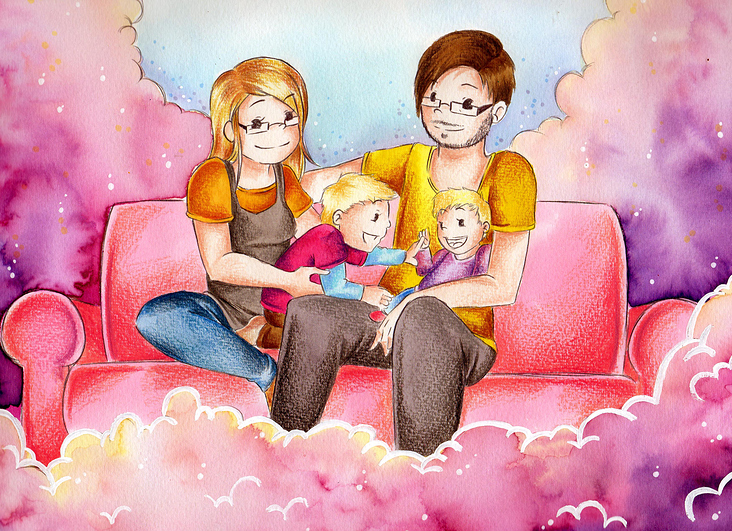 Illustration Familienbild