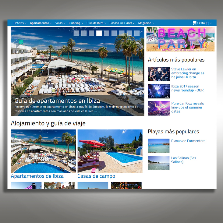 Beach Party – Bannerplatzierung auf der Website
