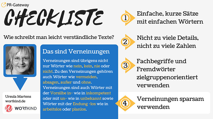 Checkliste: Wie schreibt man leicht verständliche Texte?