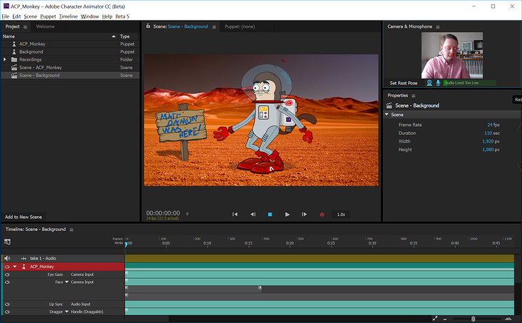 Screan capture from Adobe Character Animator