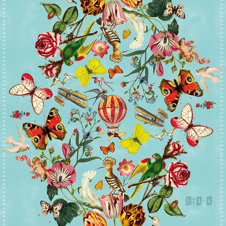 Collage Bird’s View – Flowers Birds and Flying Objects