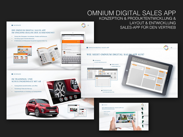 Omnium Digital Sales App – Konzeption / Produktentwicklung / Layout / Realisierung