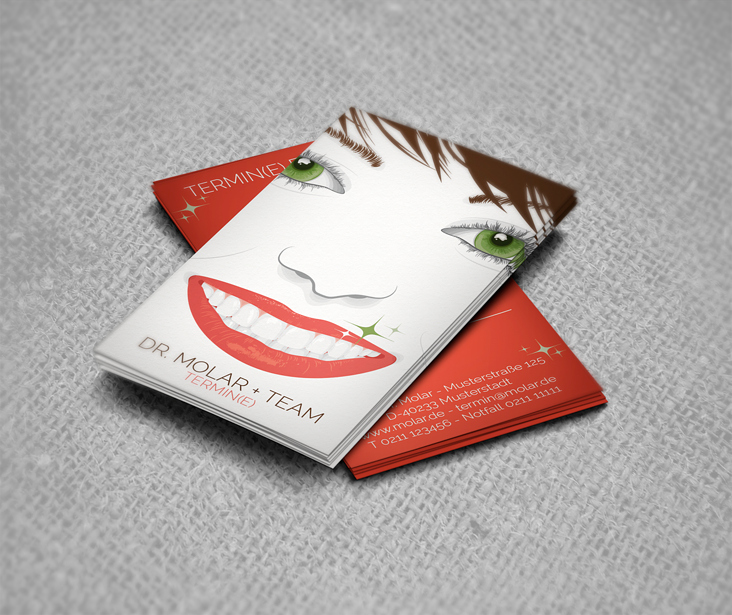 Terminkarten-Design für eine Zahnarztpraxis