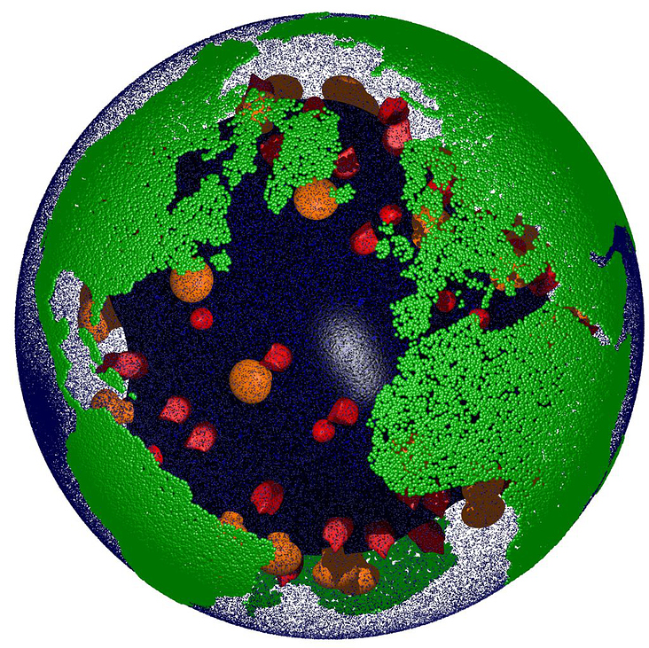 Influenzavirus in einem Globus