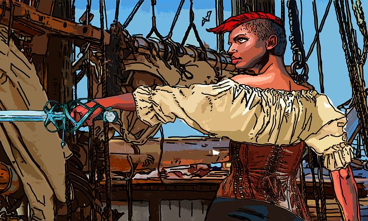 Weiblicher Seefahrer-Charakter