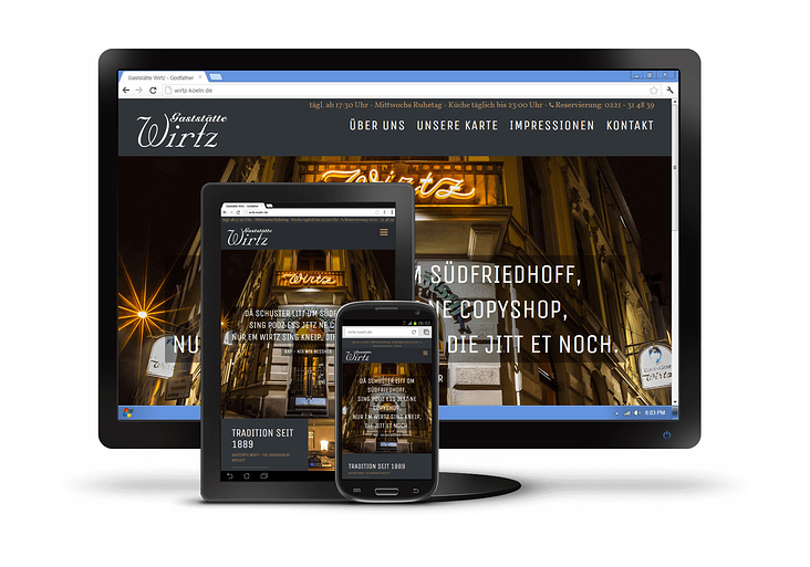Gaststätte Wirtz – Responsive Webdesign