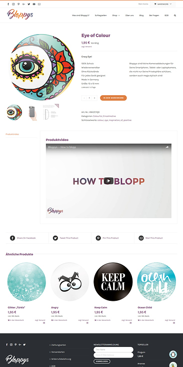 Bloppys – Produktseite