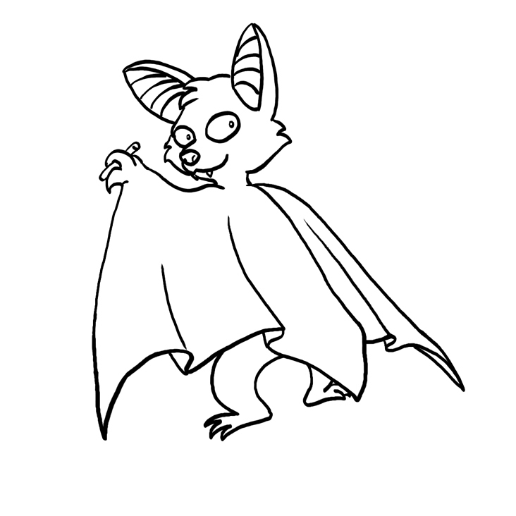 Illustration eines Klassenmaskottchens Fledermaus