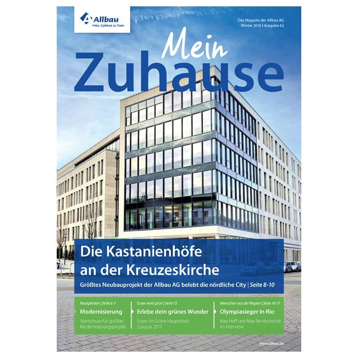 Mein Zuhause: Das Magazin der Allbau AG, Titelseite, Ausgabe: Winter 2016