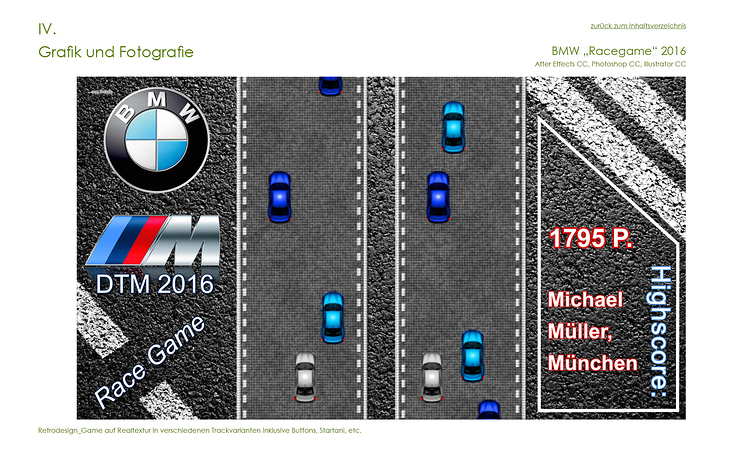 Grafik BMW Racegame Retrostyle