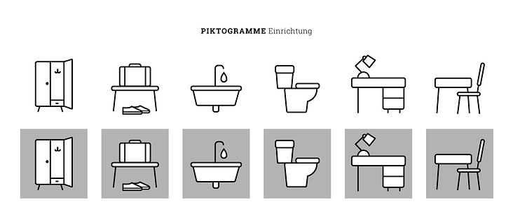 Piktogramme Einrichtung