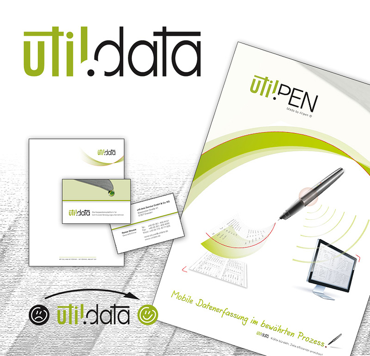 Geschäftspapier + Produktflyer – util.data Service GmbH & Co. KG