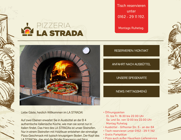 Webseite für ein italienisches Restaurant