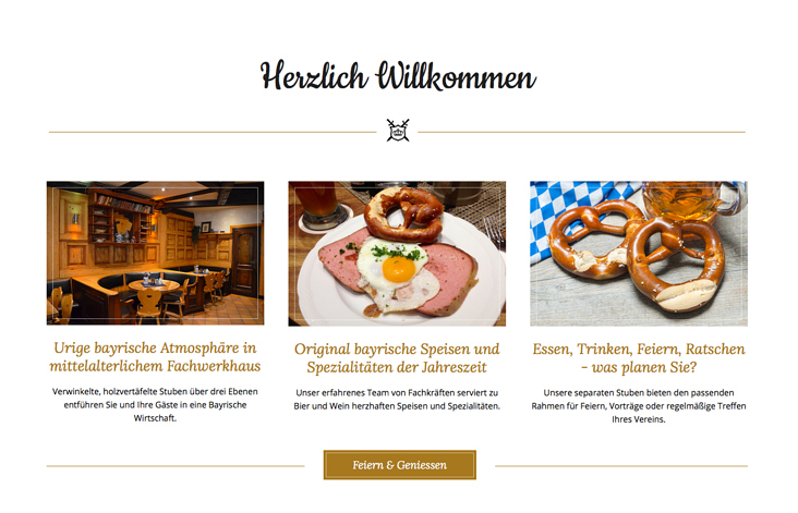 Webseite für ein Bayrisches Restaurant in Braunschweig