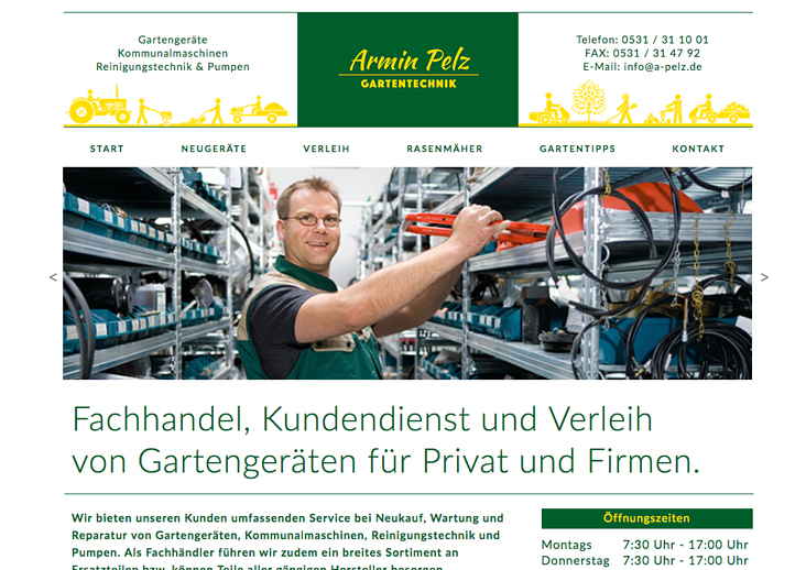 Webseite für einen Landmaschinenhändler, Braunschweig