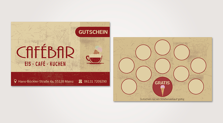 CaféBar Gutschein Design