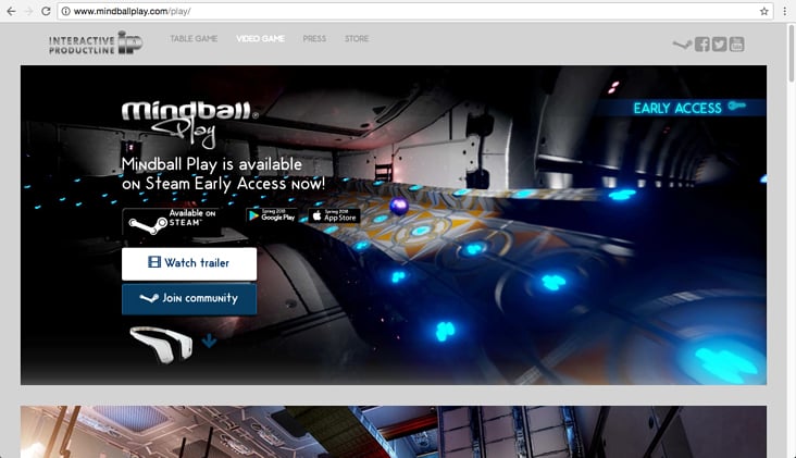 Mindball Play Game Website design and development