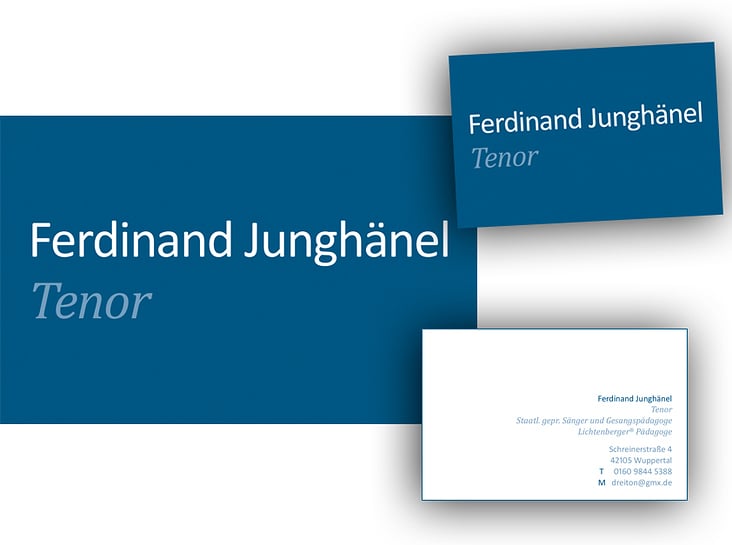 Visitenkarten für den Musiker Ferdinand Junghänel aus Wuppertal