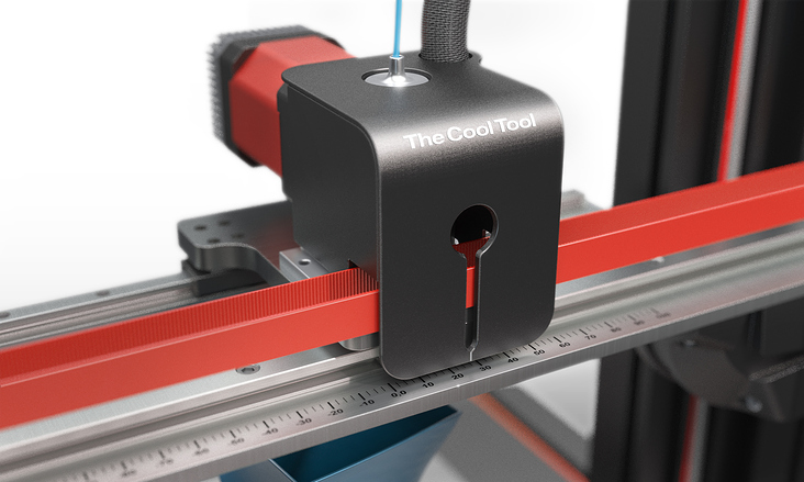 Closeup-rendering of the printing unit of the UniPrint 3D
