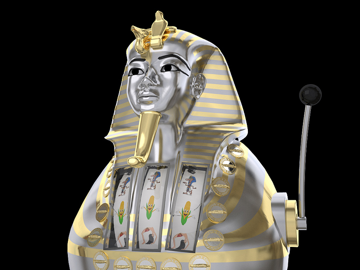 Slotmaschine in der Szene mit dem Pharao